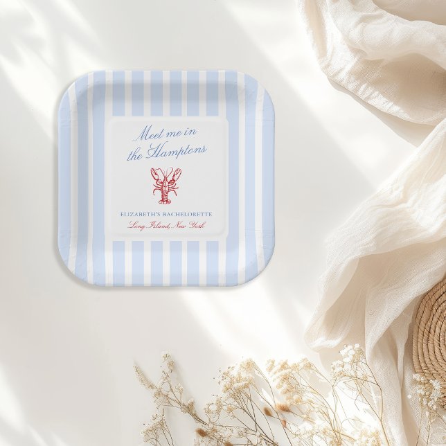 Assiettes En Carton Rencontrez-moi dans la Bachelorette Hamptons (Créateur téléchargé)