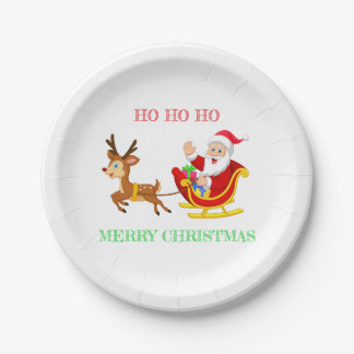 Assiettes En Carton Renne de Noël x-mas