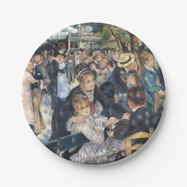 Assiettes En Carton Renoir Moulin Danse Galette Party (Devant)
