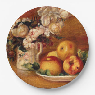 Assiettes En Carton Renoir - Pommes et Fleurs