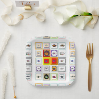 Assiettes En Carton Répétition de la théière