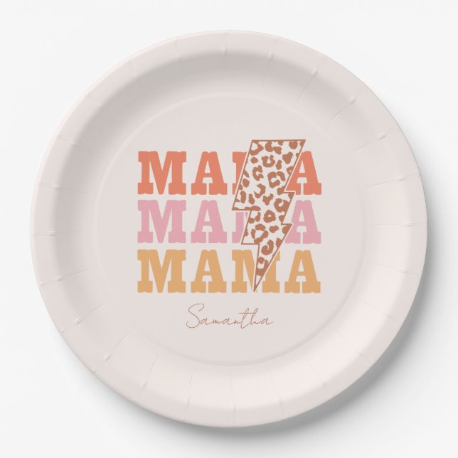Assiettes En Carton Répétition Rustique "Mama" (Devant)