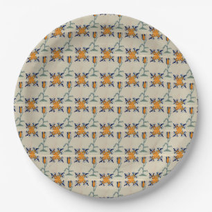 Assiettes En Carton Repro Tulipe jaune traditionnelle Delft Tile