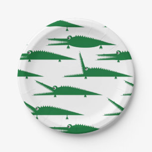 Assiettes En Carton Reptile d'alligator de la mastication bruyante
