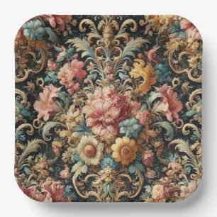 Assiettes En Carton Requiem pour Arcana – Conception florale gothique