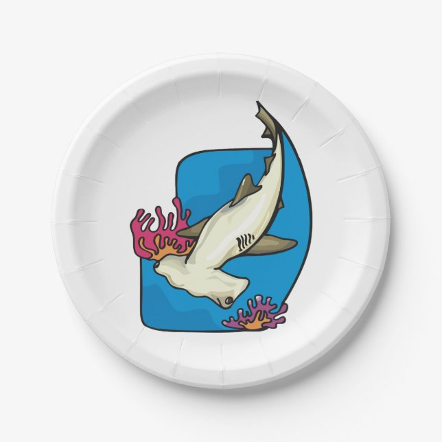 Assiettes En Carton  Requin de Hammerhead (Devant)