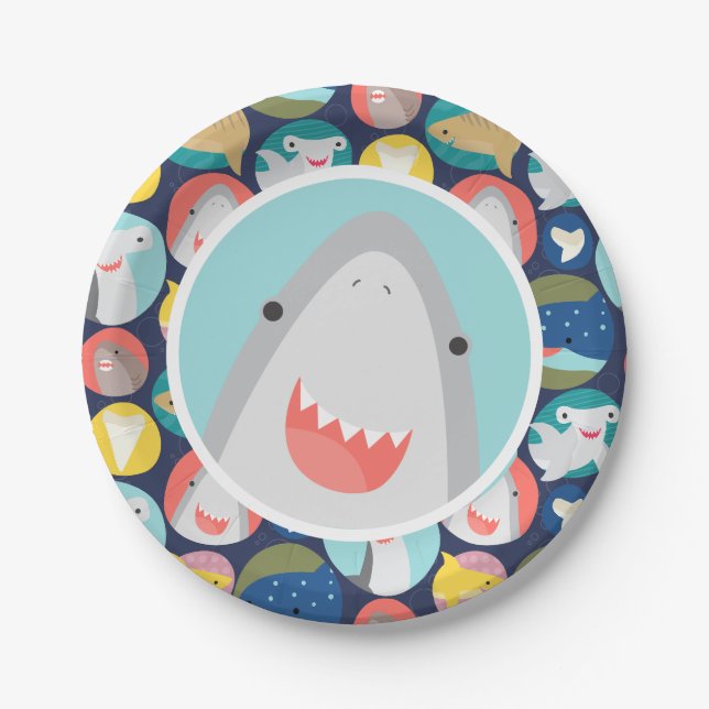 Assiettes En Carton Requin mignon (Devant)