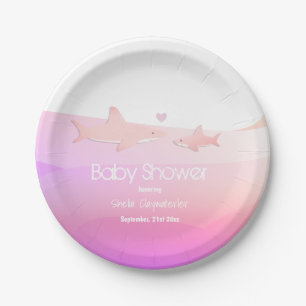 Assiettes En Carton Requins et baby shower mignons du rose d'océan
