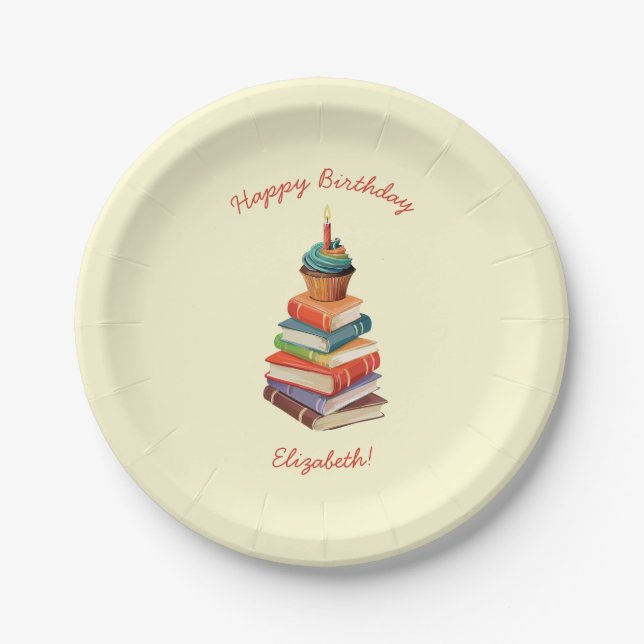 Assiettes En Carton Réserver Anniversaire Enfants Lecture (Devant)
