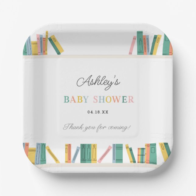 Assiettes En Carton Réserver thème Storybook Baby shower (Recto)