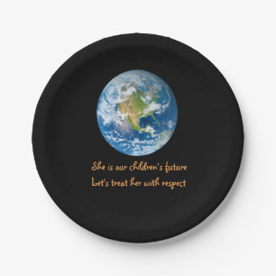 Assiettes En Carton Respectez les plaques de papier terrestre