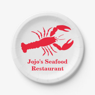 Assiettes En Carton Restaurant (nommé) des fruits de mer de Jojo rouge
