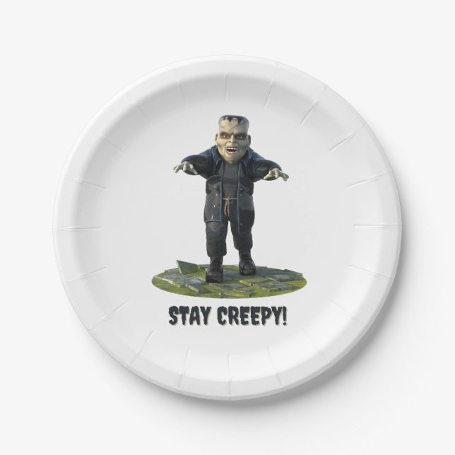 Assiettes En Carton Reste Déplaisant ! Le monstre de Frankenstein (Devant)