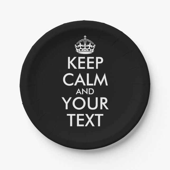 Assiettes En Carton Restez calme et continuez - Créez votre propre (Devant)