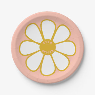 Assiettes En Carton Restez Super Cute Retro Daisy Flower