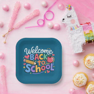 Assiettes En Carton Retour à l'école Enseignant Premier jour d'école D