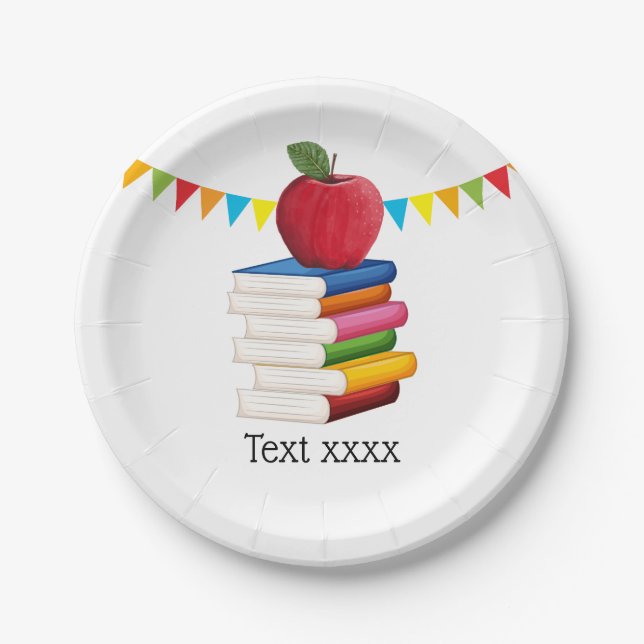 Assiettes En Carton retraite d'enseignant, Apple, retraite d'enseignan (Devant)