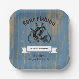 Assiettes En Carton Retraite Pêche Retraite Bois Rustique Retraité