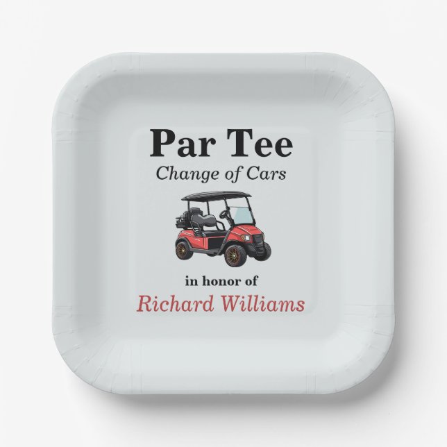 Assiettes En Carton Retraite Red Golf Panier Par Tee Thème (Recto)