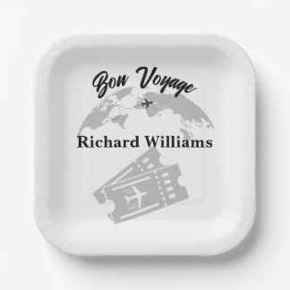 Assiettes En Carton Retraite Voyage à thème Partie mondiale Carte Vint