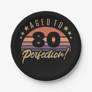 Assiettes En Carton Retro 80e Humour d'anniversaire