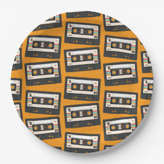 Assiettes En Carton Retro 80's 90's Cassette Musique Anniversaire