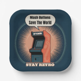 Assiettes En Carton Retro 80s Arcade Gaming Nerdy Humour