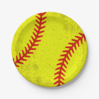 Assiettes En Carton Retro Athletic Softball Fastpitch Game Day Style