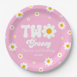 Assiettes En Carton Retro Daisy Flower Two Super 2e fête d'anniversair
