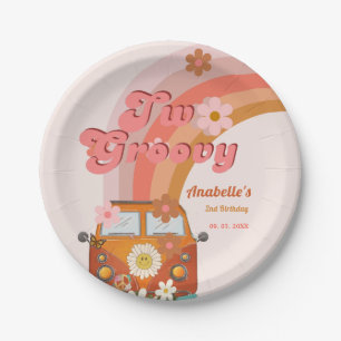 Assiettes En Carton Retro deux Super Daisy Flower fête d'anniversaire