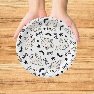 Assiettes En Carton Rétro Fantôme Spooktacular Halloween