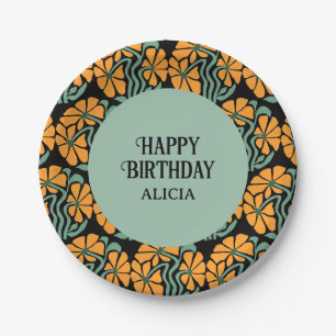 Assiettes En Carton Retro Funky Super Daisy Flower Anniversaire