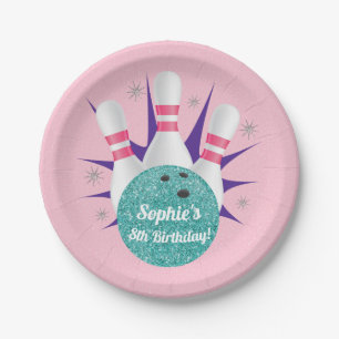 Assiettes En Carton Retro Girls Tenpin Bowling