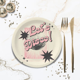 Assiettes En Carton Retro Let's Disco Anniversaire