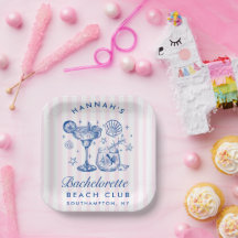 Retro Modern Pink & Blue Bachelorette Weekend