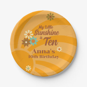 Assiettes En Carton Retro My Little Sunshine marguerite 10e anniversai