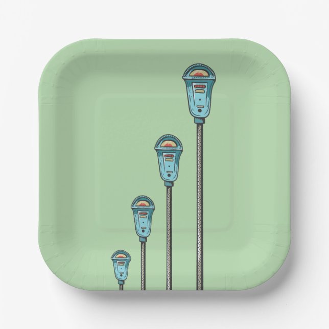 Assiettes En Carton Retro parking meter (Recto)