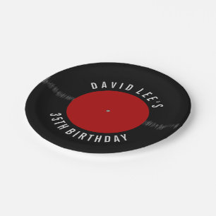 Assiettes En Carton Rétro partie personnalisée par disque vinyle