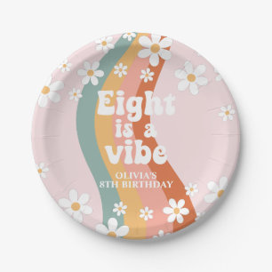 Assiettes En Carton Retro Rainbow Eight est une Vibe Daisy pour son 8è