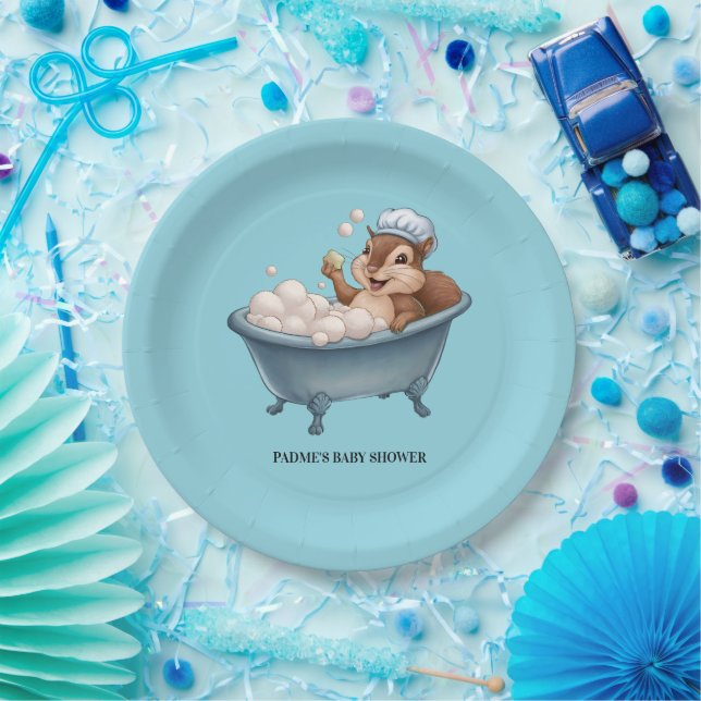Assiettes En Carton Retro Squirrel Baby Shower (Fête)
