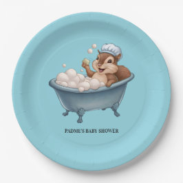 Assiettes En Carton Retro Squirrel Baby Shower