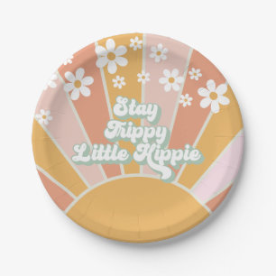 Assiettes En Carton Retro Sunshine Reste Hippie Fleurie