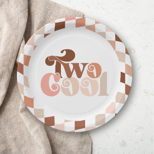 Assiettes En Carton Retro Super deux filles Cool 2e anniversaire