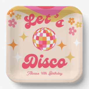 Assiettes En Carton Retro Super les années 70 Disco N'importe quel âge