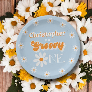 Assiettes En Carton Retro Super One Boys 1er Anniversaire