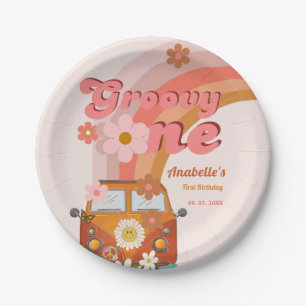 Assiettes En Carton Retro Super une marguerite fête d'anniversaire