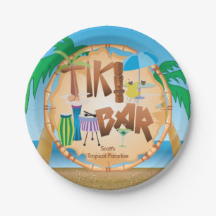 Assiettes En Carton Retro Tiki Bar Party