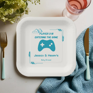 Assiettes En Carton Retro Video Joueur 3 Baby shower de jeu