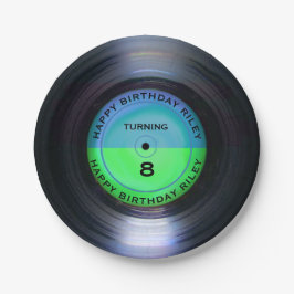 Assiettes En Carton Retro Vinyl Record personnalisé fête d'anniversair