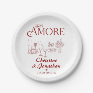 Assiettes En Carton Retro Whimsical Italien Dîner de répétition